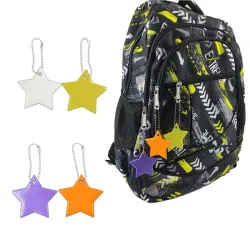 Reflecterende sleutelhanger - stervormig - kinderveiligheid - 5 stuksSleutelhangers