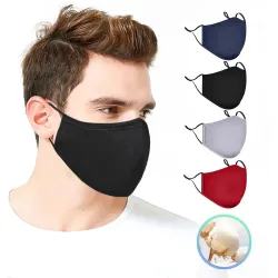 Masques visage / bouche - réutilisables - anti bactériens - avec filtre PM 2,5 - 4 pièces