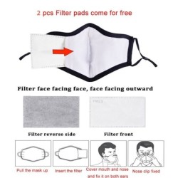Gezichts-/mondmaskers - herbruikbaar - anti bacterieel - met PM 2.5 filter - 4 stuksMondmaskers