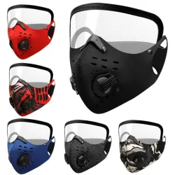 Beschermend gezichtsmasker - antibacterieel - winddicht - stofdicht - met oogbescherming - luchtventielenMondmaskers