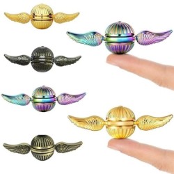Hand fidget spinner - jouet anti-stress en métal - vif d'or - ailes d'ange
