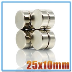 N35 - neodymium magneet - ronde cilinder - 25mm * 10mmN35