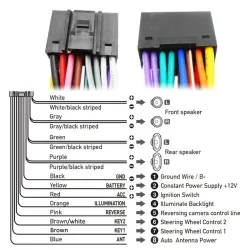 16 Pin to VW wiring harness - plug - ISO connector - for 2 Din car audio head unit - cable adapter for Volkswagen Golf Jetta ...