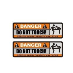 Grappige autosticker - "DANGER! DO NOT TOUCH" - 2 stuksStickers