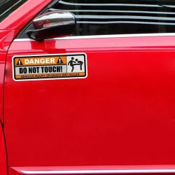 Autocollant amusant pour voiture - "DANGER! DO NOT TOUCH" - 2 pièces