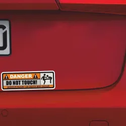 Autocollant amusant pour voiture - "DANGER! DO NOT TOUCH" - 2 pièces