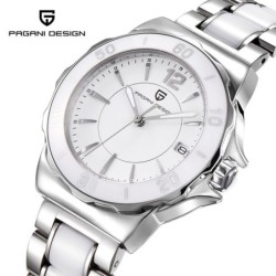 PAGANI DESIGN - montre de luxe pour femme - diamants - bracelet céramique - étanche
