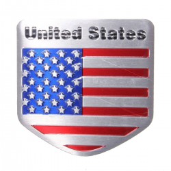 États-Unis - drapeau USA - emblème en métal - autocollant de voiture