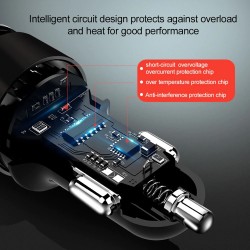 Universele autolader - dubbele USB - snel opladen - aluminium - 4.8A - 5VInterieur accessoires
