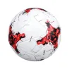 Professional soccer ball - leather - waterproof - white-red - size 4 - 5Balls
