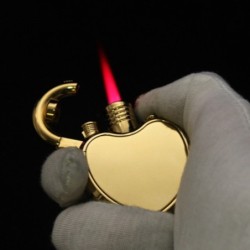 Briquet jet butane - flamme rouge - coupe vent - 1300 C - forme coeur