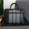 Sac à bandoulière élégant - porte-documents d'affaires - cuir véritable tressé - grande capacité