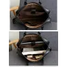Sac à bandoulière élégant - porte-documents d'affaires - cuir véritable tressé - grande capacité