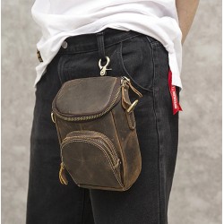 Multifunctional leather bag - shoulder strap - waist buckleBags