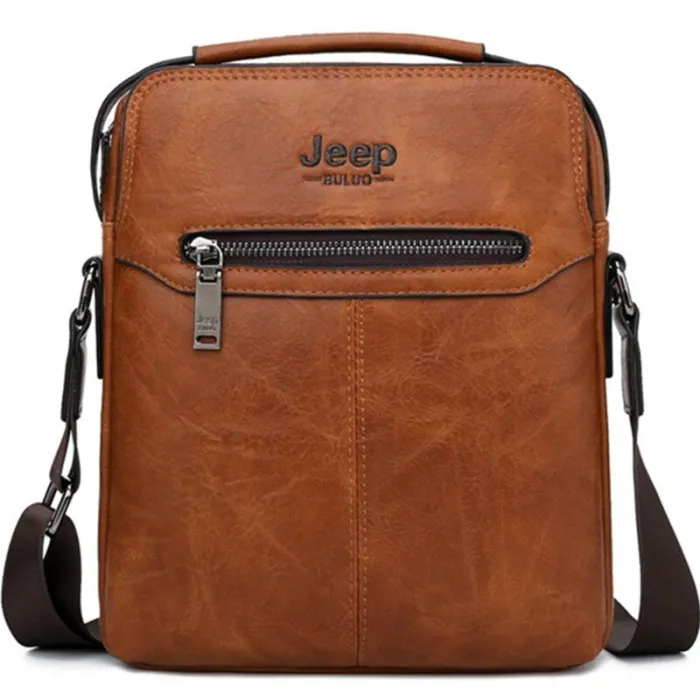JEEP BULUO - leren heren schoudertas - met portemonneeTassen