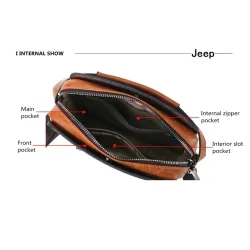 JEEP BULUO - leren heren schoudertas - met portemonneeTassen