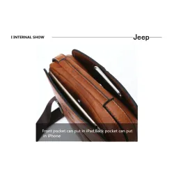 JEEP BULUO - leren heren schoudertas - met portemonneeTassen