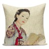 Decorative cushion cover - Japanese style - woman - sea waves - sunrise - mountains - 40 cm * 40 cm - 45 cm * 45 cmCushion co...