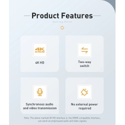 Baseus - 4K HD-schakelaar - HDMI-compatibele adapterHDMI-schakelaars