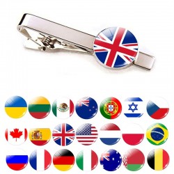Pince à cravate avec drapeaux nationaux - 30 pays