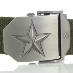 Metal buckle with star - military canvas strap - unisexBelts