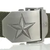 Metal buckle with star - military canvas strap - unisexBelts
