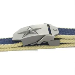 Metal buckle with star - military canvas strap - unisexBelts