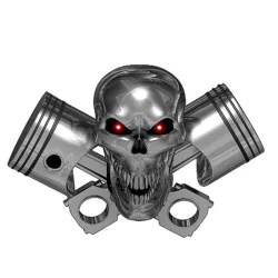 Metalen schedel - autosticker - 13 * 8,8 cmStickers