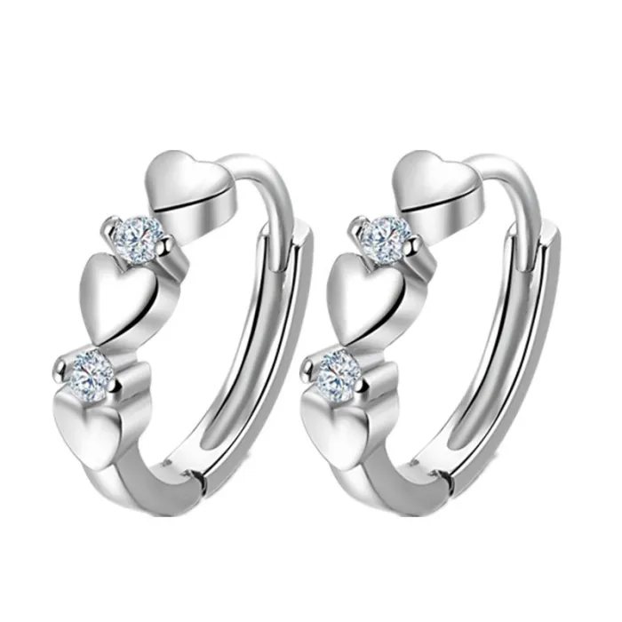 Elegante oorbellen - hartjes / zirkonia - 925 sterling zilverOorbellen