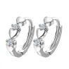 Elegante oorbellen - hartjes / zirkonia - 925 sterling zilverOorbellen