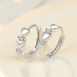 Elegante oorbellen - hartjes / zirkonia - 925 sterling zilverOorbellen