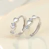 Elegante oorbellen - hartjes / zirkonia - 925 sterling zilverOorbellen