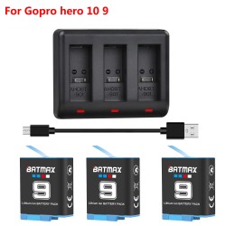 BATMAX - Batterie Li-ion 1780mAh - avec chargeur - pour GoPro Hero 9 / 10