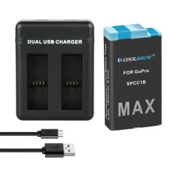 Batterie Li-ion 1600mAh - rechargeable - avec chargeur - pour GoPro Hero Max