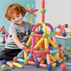 Magnetische bouwstenen - stokken - ballen - groot formaat - educatief speelgoedConstructie