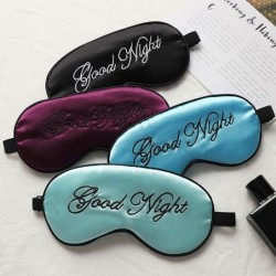 Masque pour les yeux endormi - bandeau - imprimé "Good Night" - soie