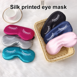 Masque pour les yeux endormi - bandeau - yeux imprimés - soie