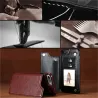 Retro card holder - phone cover case - leather flip cover - mini wallet - for iPhone - blackProtection