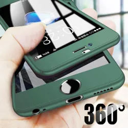 Luxe 360 full cover - met screenprotector van gehard glas - voor iPhone - zwartBescherming