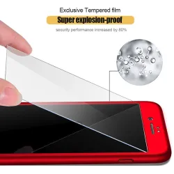 Luxury 360 full cover - with tempered glass screen protector - for iPhone - goldProtection