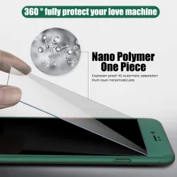 Luxury 360 full cover - with tempered glass screen protector - for iPhone - purpleProtection