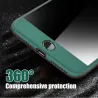 Luxury 360 full cover - with tempered glass screen protector - for iPhone - purpleProtection