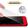 Luxe 360 full cover - met tempered glass screenprotector - voor iPhone - roodBescherming