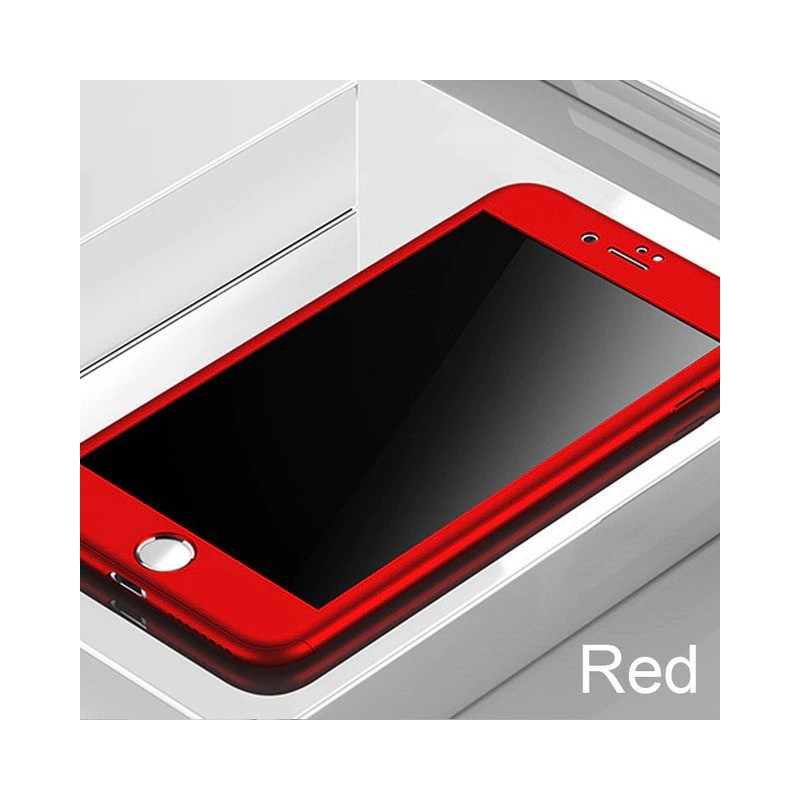 Luxe 360 full cover - met tempered glass screenprotector - voor iPhone - roodBescherming