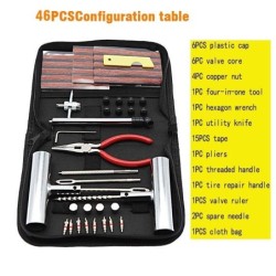 Autobandenreparatiegereedschap - kit - 46 stuksBanden reparatie onderdelen