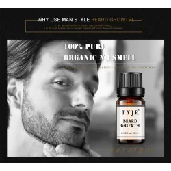 Beard growth essence - organic oil - anti beard hair loss - 10 mlBeard