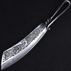 Couteau à découper 9,3 pouces - cuisine - chasse - coupe bois - acier forgé fait main - design tigre