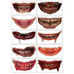 Temporary Halloween tattoo - waterproof sticker - mouth / teethHalloween & Party