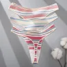 Strings en coton à rayures colorées - taille basse - 3 pièces
