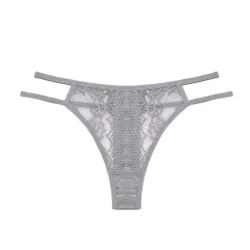 Sexy kanten string - uitgeholde zijkanten met dubbele bandjes - 1 stukLingerie